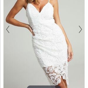 White Showpo Lace dress.